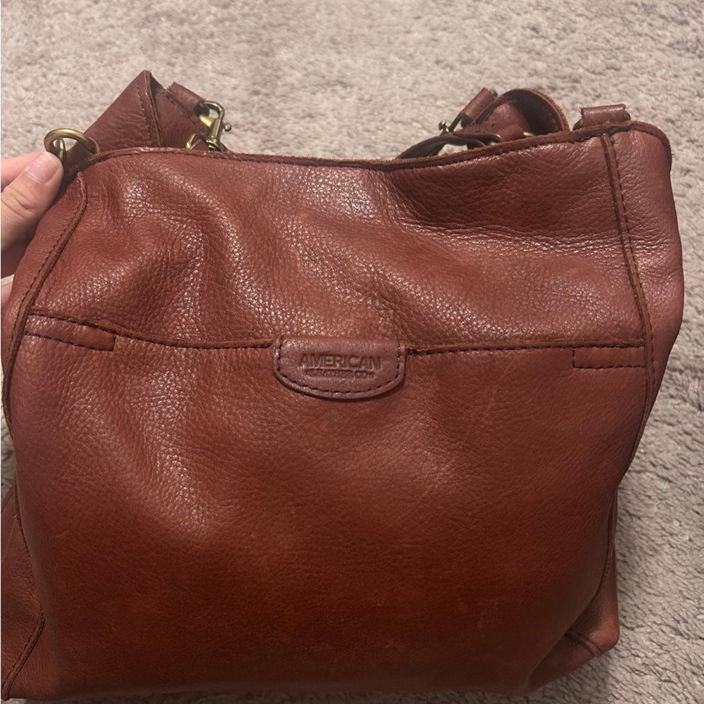American Leather Co Brown Shoulder Bag
